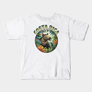 Rainforest Wanderer: Spot Costa Rica's Gentle Tapirs Kids T-Shirt